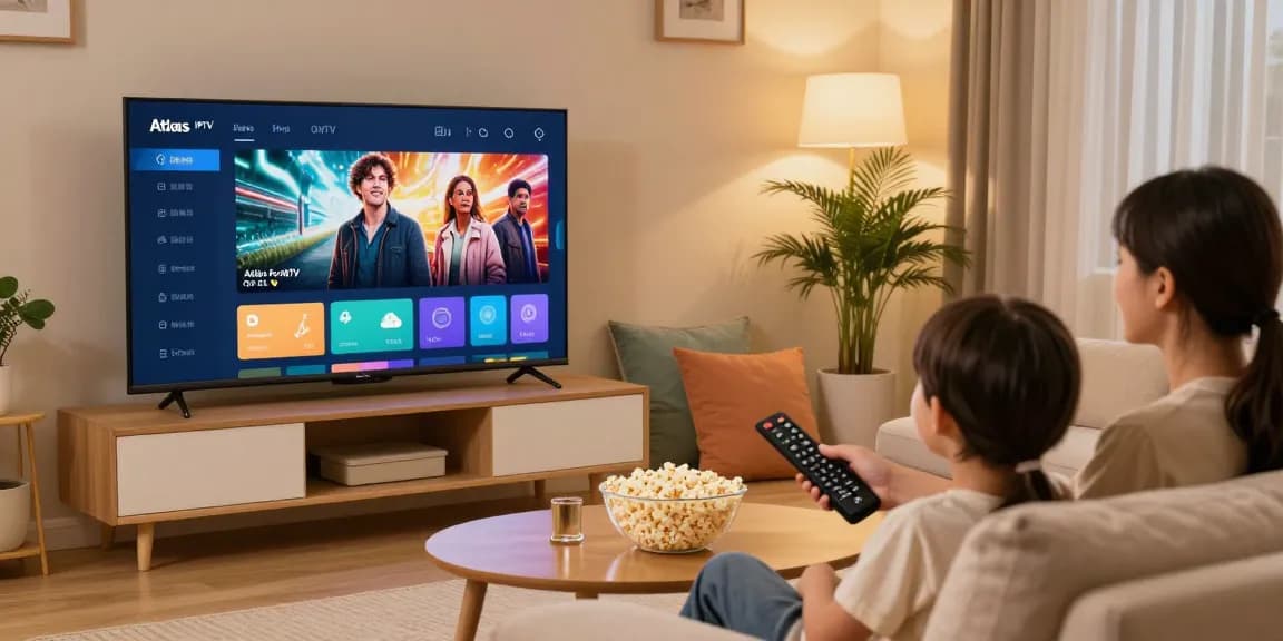 Profitez de l'expérience Atlas Pro ONTV avec une famille regardant des films en qualité HD dans leur salon.