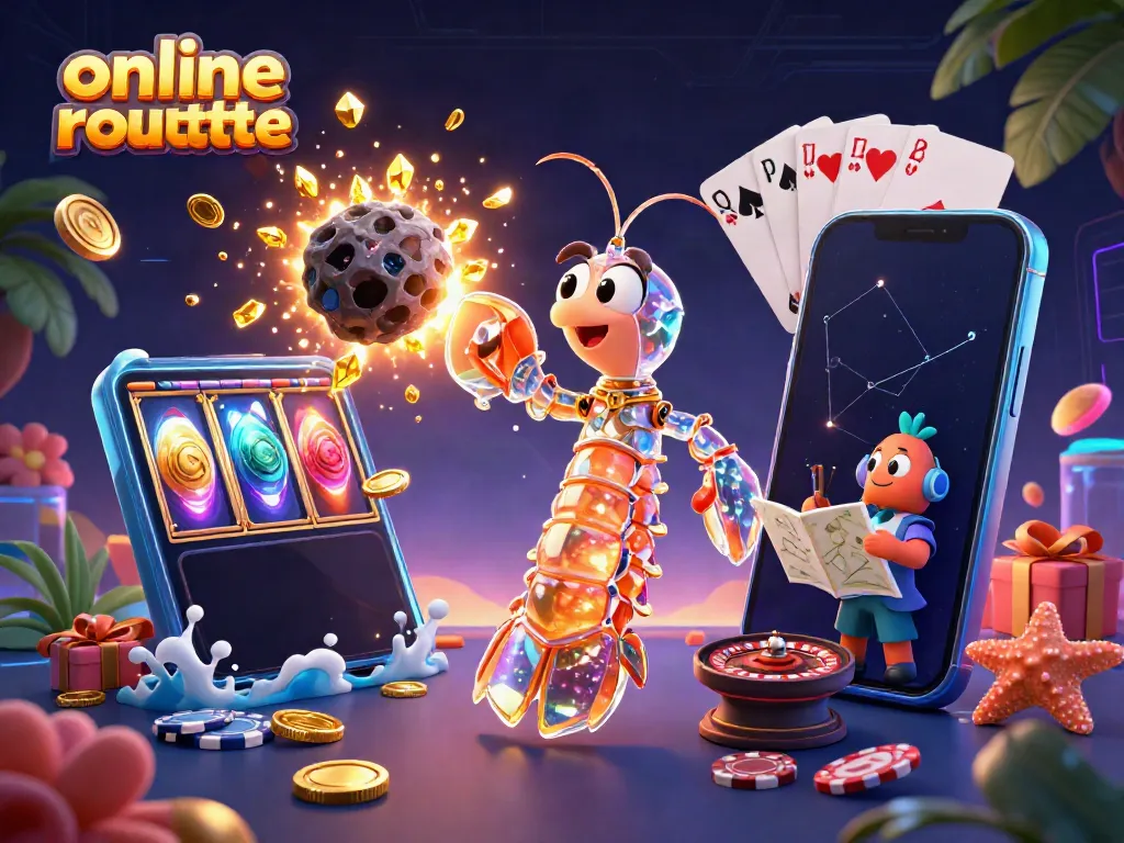 Engage with online casino roulette as vibrant characters burst forth amidst exploding gems and coins.