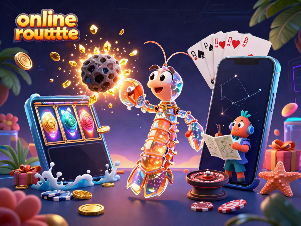 Engage with online casino roulette as vibrant characters burst forth amidst exploding gems and coins.